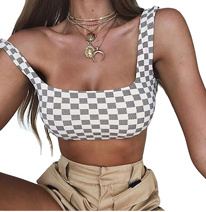Louis Vuitton Embellished Chequerboard Crop Top