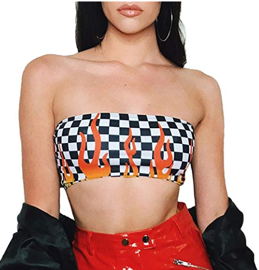 Checkered Fire Tube Top