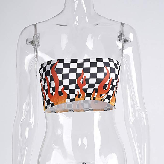 Checkered Fire Tube Top
